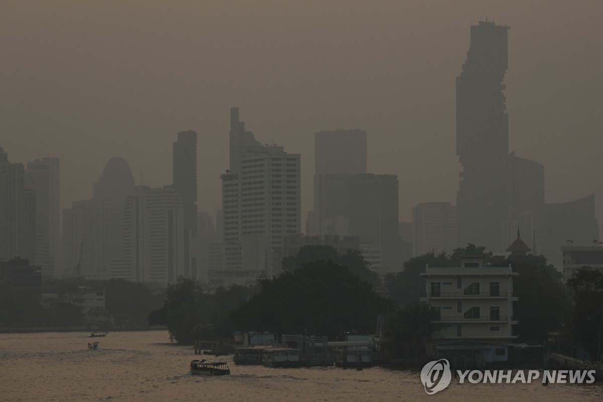 태국 대기오염 '위험 수준' 급속 악화…방콕시, 재택근무 지시