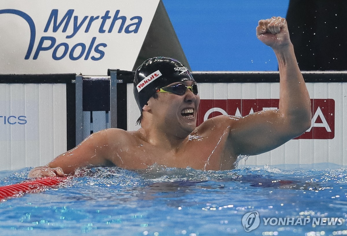 둥즈하오, 친하이양 불참한 세계선수권 평영 200ｍ 우승