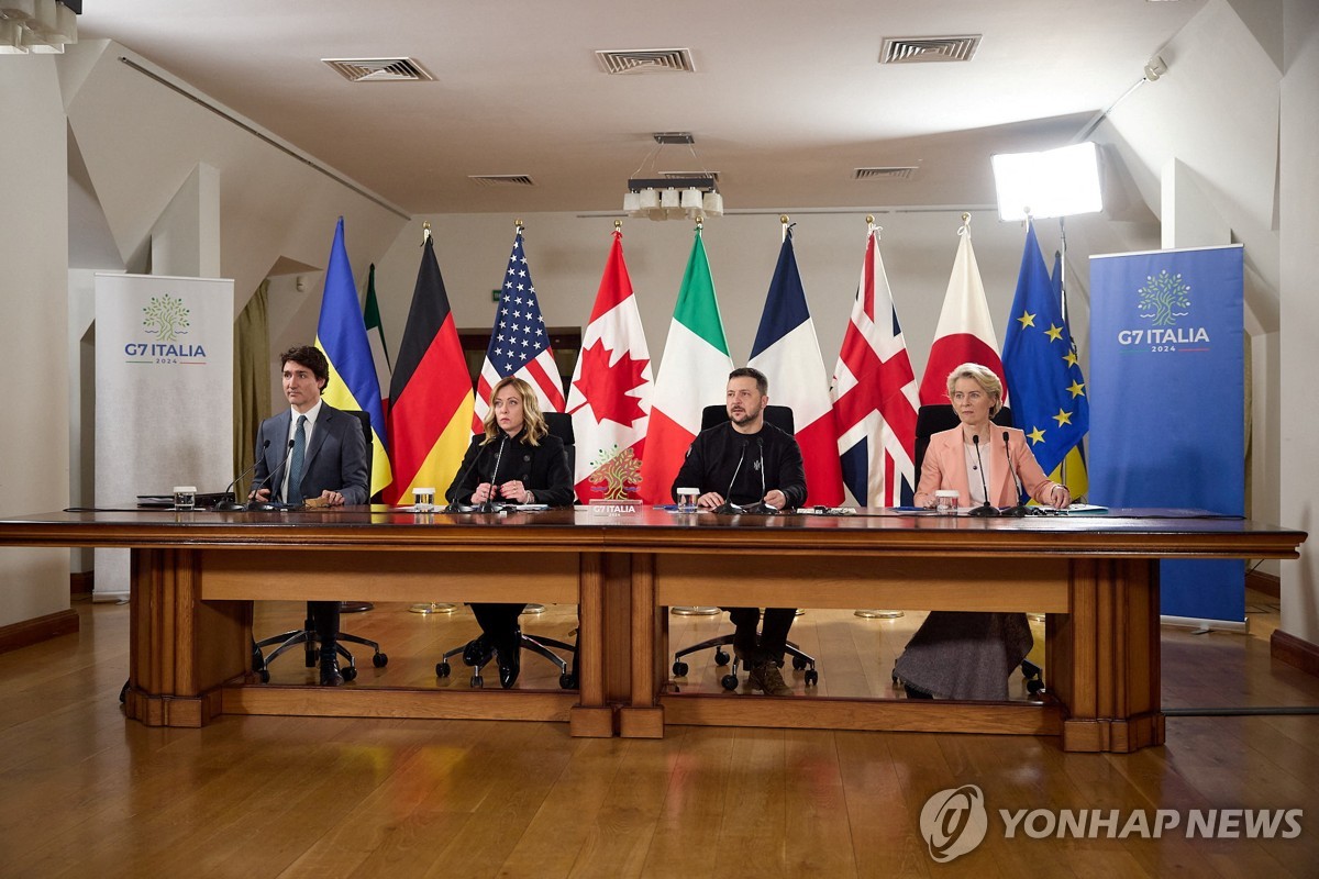 G7, 전쟁 3년째 접어드는 우크라에 "시간 얼마 걸리든 지원"