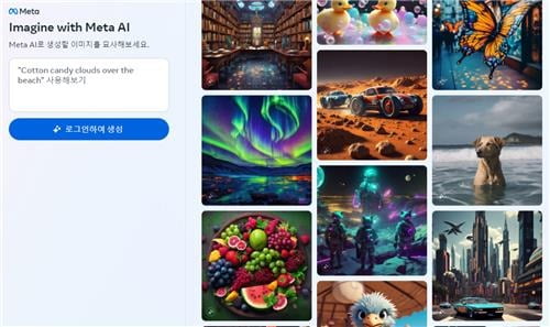 메타 이미지 생성 기능 '이매진 위드 메타 AI'. 사진=이매진 위드 메타 홈페이지 캡처