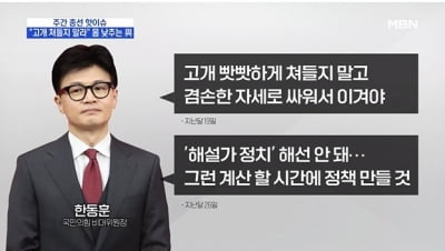 한동훈 "고개 빳빳하게 쳐들지 말라" 총선 설화 어땠길래