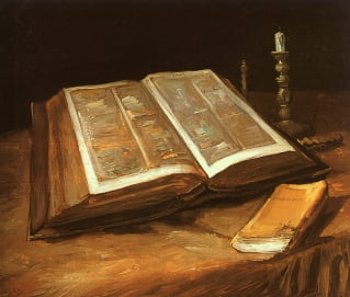 성경이 있는 정물화(1885). 마찬가지로 고흐의 종교에 대한 관심을 드러낸다. /반고흐미술관