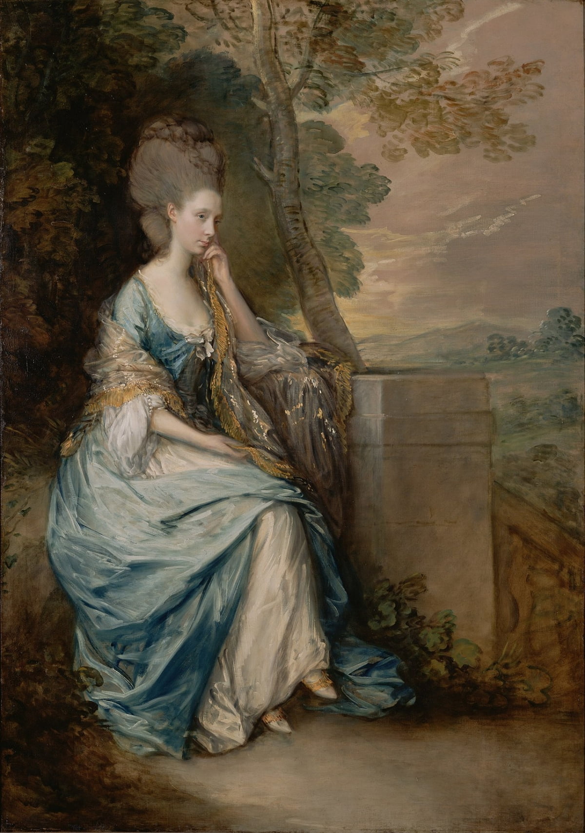 게인즈버러의 체스터필드 백작 부인 앤의 초상화(1777~1778). 그의 후기 그림에서는 가벼운 색채와 붓질이 두드러진다. /폴 게티 박물관