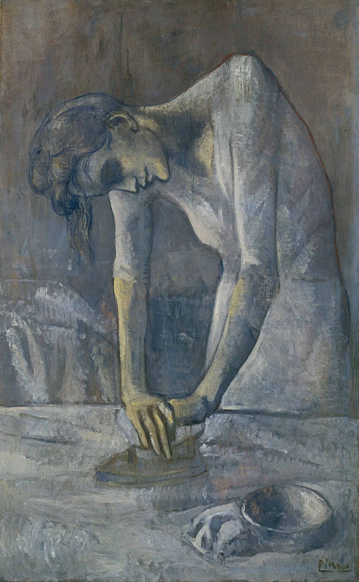 파블로 피카소, 다림질하는 여인, 1904, 뉴욕 구겐하임미술관 소장.