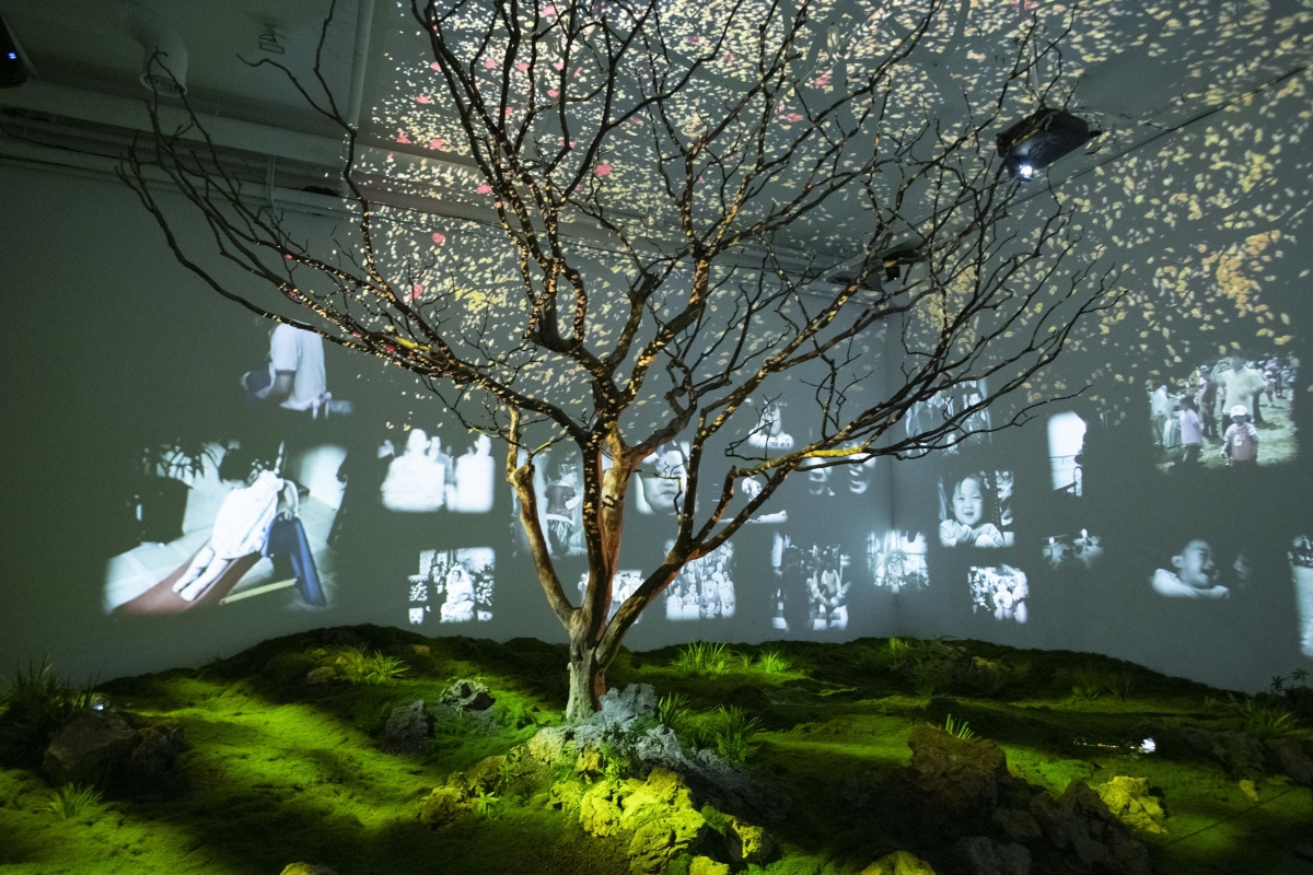 포도뮤지엄이 직접 기획한 테마 공간 'Forget Me Not'은 몰입형 예술 작품으로, 100년의 생을 산 배롱나무의 생애를 압축적으로 표현했다. /포도뮤지엄 제공 