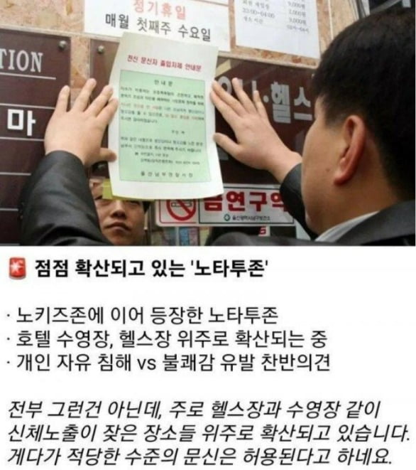 '노타투존'과 관련해 최근 온라인상에서 화제가 된 글. /사진=온라인 커뮤니티 캡처