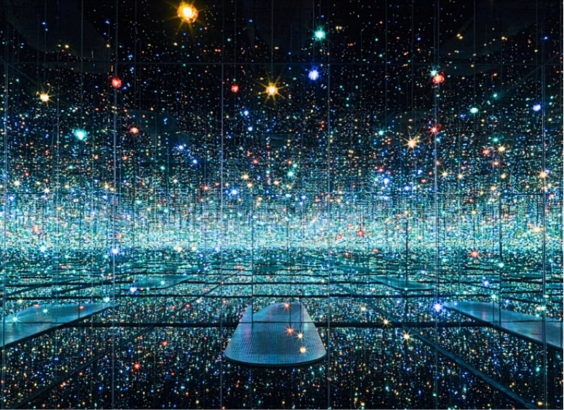 [도판 2] 쿠사마 야요이 <무한 거울방(Infinity Mirrored Room) – 수백만 광년 너머의 영혼(The Souls of Millions of Light Years Away) alt=