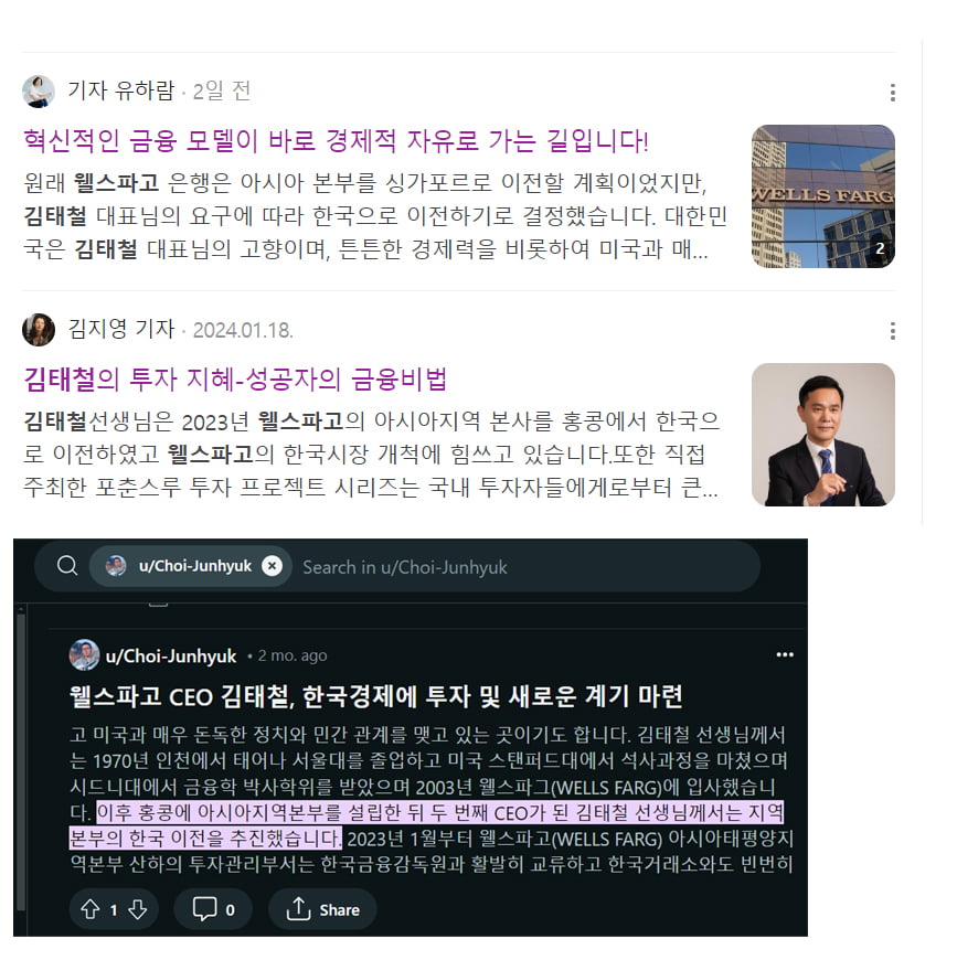 이른바 '웰스파고 리딩방' 일당은 네이버 블로그를 비롯해 외국 플랫폼인 레딧, 미디엄 등의 게시글에 허위 정보를 게시했다. 