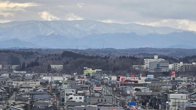 호텔방에서 내려 본 아키타 시내 풍경 /JAPAN NOW