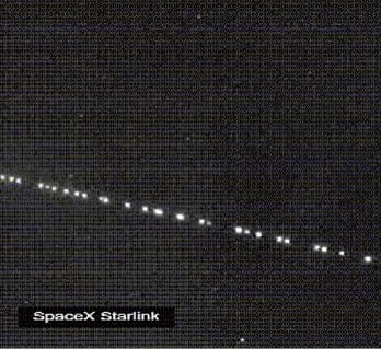 ‘스타링크 트레인’으로 불리는 위성 무리. /스페이스X 제공 