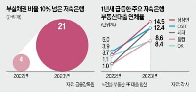 위기의 저축銀…4곳 중 1곳 부실채권 비율 10% 넘어