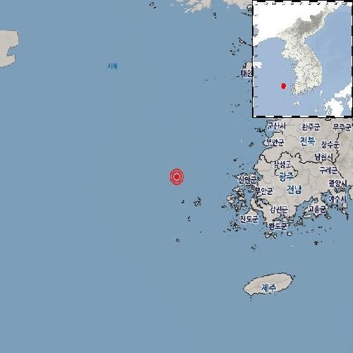 기상청 "흑산도 북북서쪽 바다서 규모 2.8 지진…피해 없을 듯"