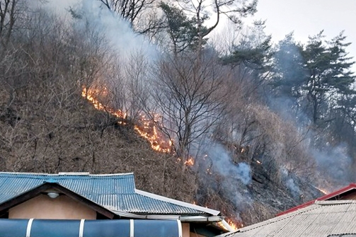 청주 낭성면 야산서 불…산림 0.25㏊ 소실