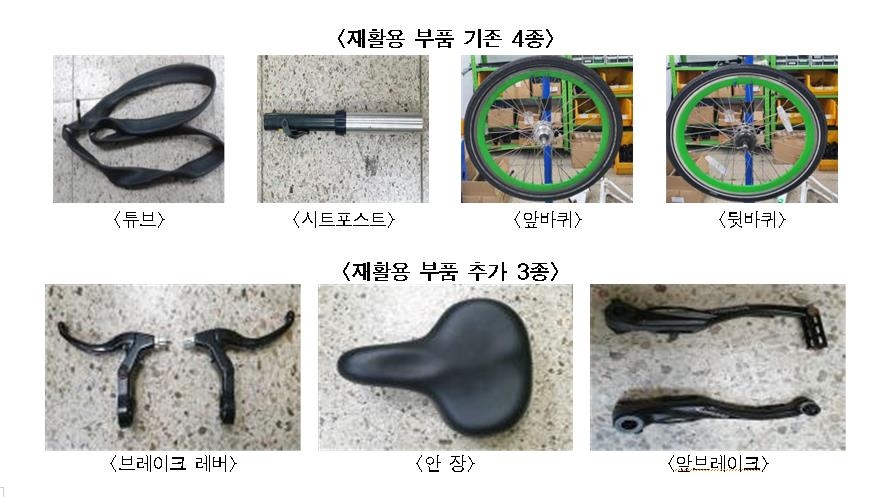 친환경 '따릉이' 부품 5천여개 재활용…올해 확대 추진