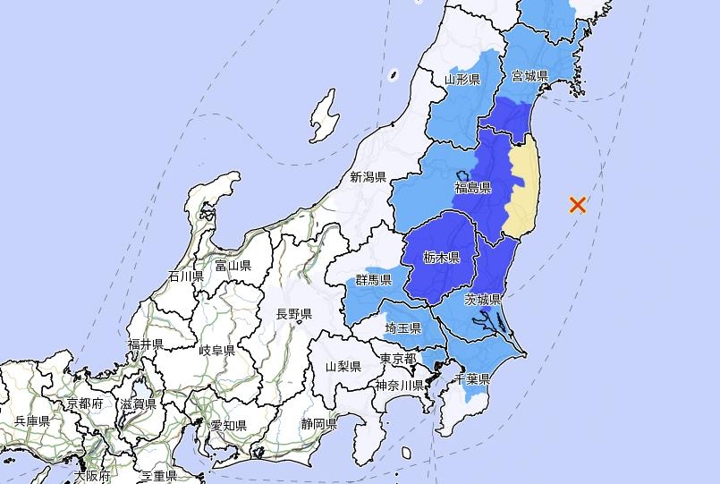 日후쿠시마 앞바다서 규모 5.4 지진…"쓰나미 우려 없어"