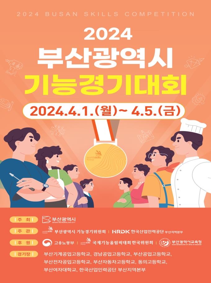 부산시 기능경기대회 4월 1일 개막…고교생에서 69세 고령까지