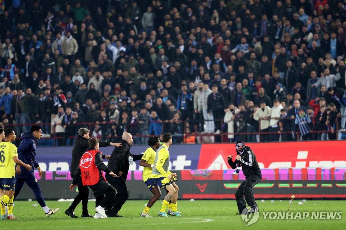 튀르키예 프로축구서 폭력 사태…선수·관중 뒤엉켜 주먹질