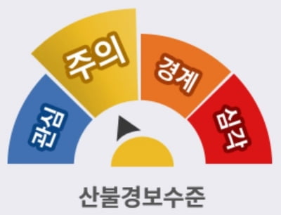 산림청, 산불재난 국가위기경보 '주의' 발령