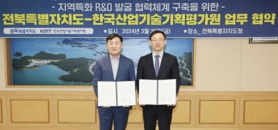 전북도-산기평, '연구·개발 협력 체계 구축' 업무협약