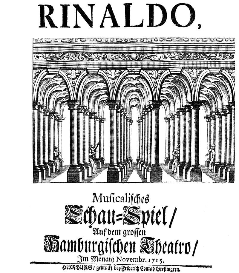 오페라 <리날도>의 1715년 함부르크 공연 오리지널 포스터 ⓒ독일 위키피디아