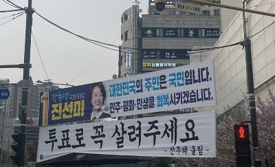 '이순신 12척' 언급한 한동훈…"살려달라" 현수막도 등장