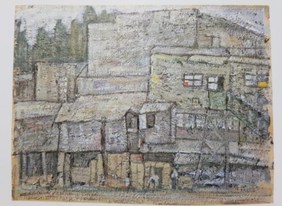 박수근 <판자집> (1950년대), 캔버스에 유채, 197*26 cm 