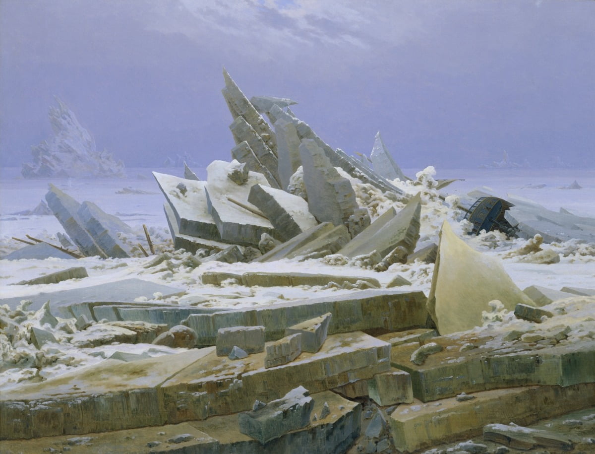 카스파 다비트 프리드리히, ‘얼음 바다 (Das Eismeer)’, 1823/24, Öl auf Leinwand, 96,7 x 126,9 cm, Hamburger Kunsthalle / bpk  / Foto: Elke Walford 