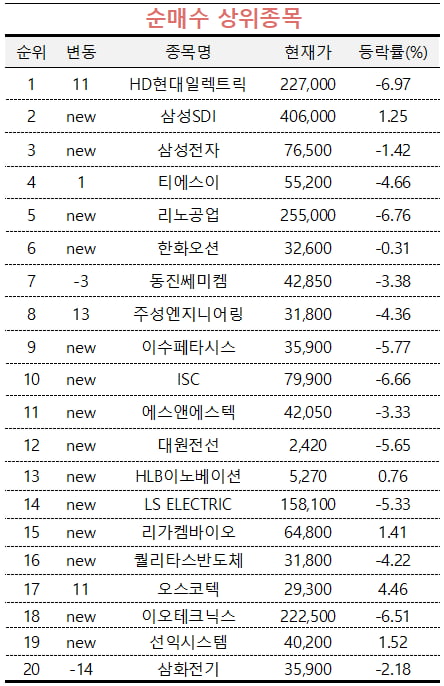 [마켓PRO] 'HD현대일렉트릭·삼성SDI' 담은 초고수들…한미반도체는 팔아