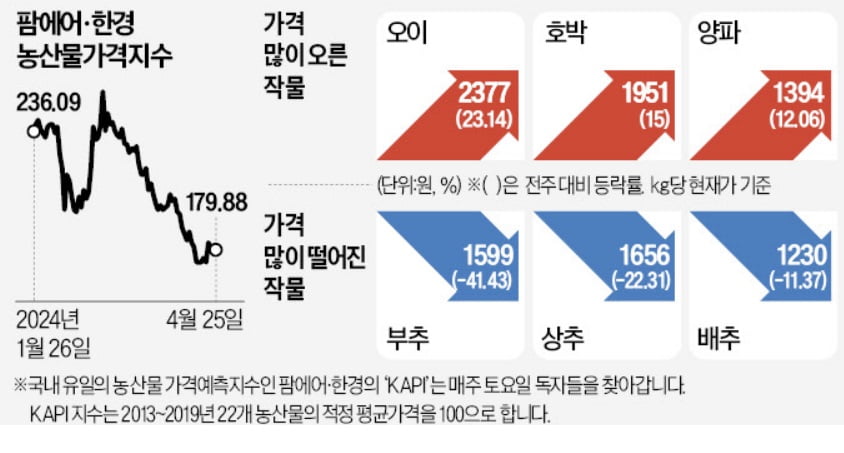 양배추·사과 카지노 게임 무섭게 치솟는데…부추·상추는 '급락'