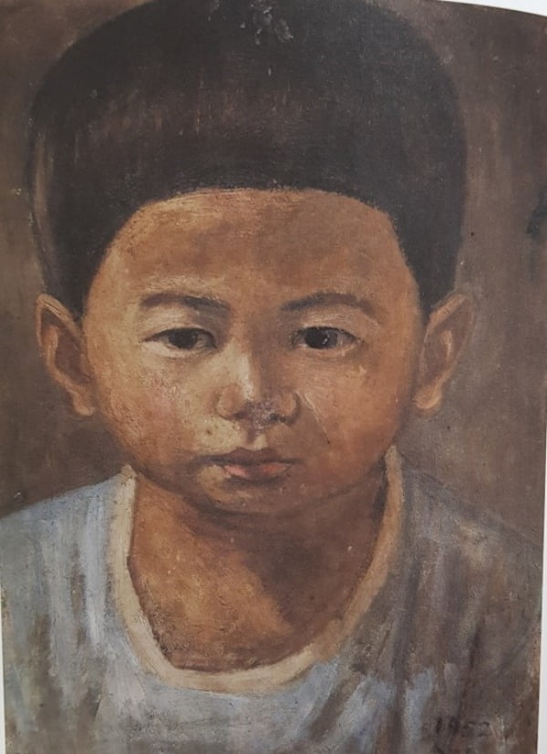 박수근 <장남> (1952년), 하드보드에 유채, 21*28 cm 