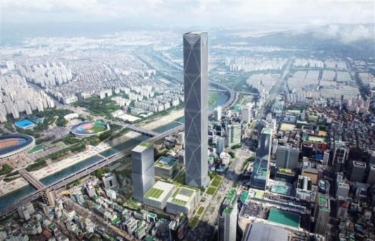 서울 강남구 삼성동 현대차 글로벌비즈니스센터(GBC) 기존 조감도. 105층 랜드마크로 지을 계획이었다. / 현대차 제공