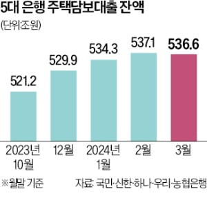 대출 옥죄니…5대銀 주담대 11개월 만에 감소