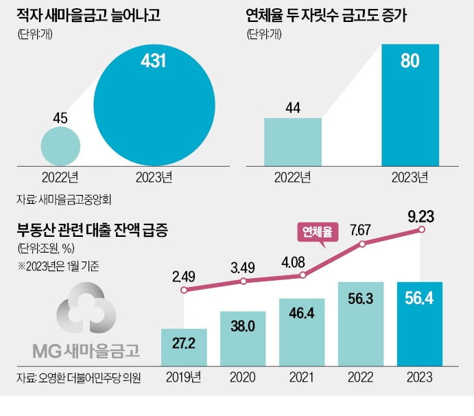 새마을금고 '깡통금고' 되나…연체율 10% 넘은 곳 44곳 → 80곳