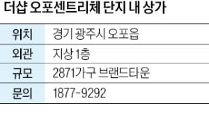 더샵 오포센트리체 단지 내 상가, 2만가구 배후수요 둔 단지내 상가