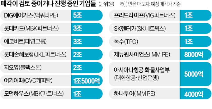 2년 만에 다시 도는 'M&A 시계'…대기업·사모펀드 兆단위 빅딜 착수