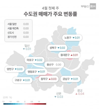 서울 아파트 가격 3주째 보합…전세도 상승 멈춰