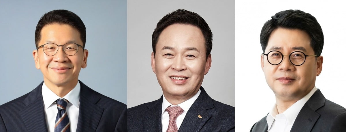 왼쪽부터 최창원 SK수펙스추구협의회 의장, 장용호 SK(주) CEO, 박상규 SK이노베이션 CEO. 사진=SK수펙스추구협의회