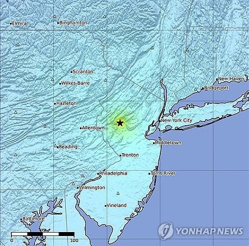 미 뉴욕시 인근서 규모 4.8 지진…미 동북부 22년만에 최대(종합2보)