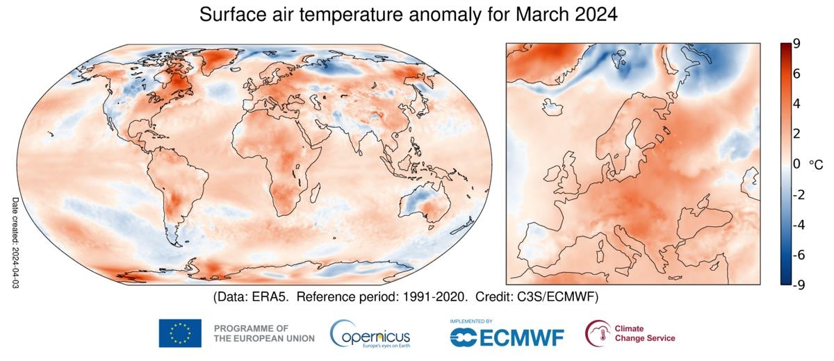 3월 세계 기온 또 사상 최고…10개월 연속 경신