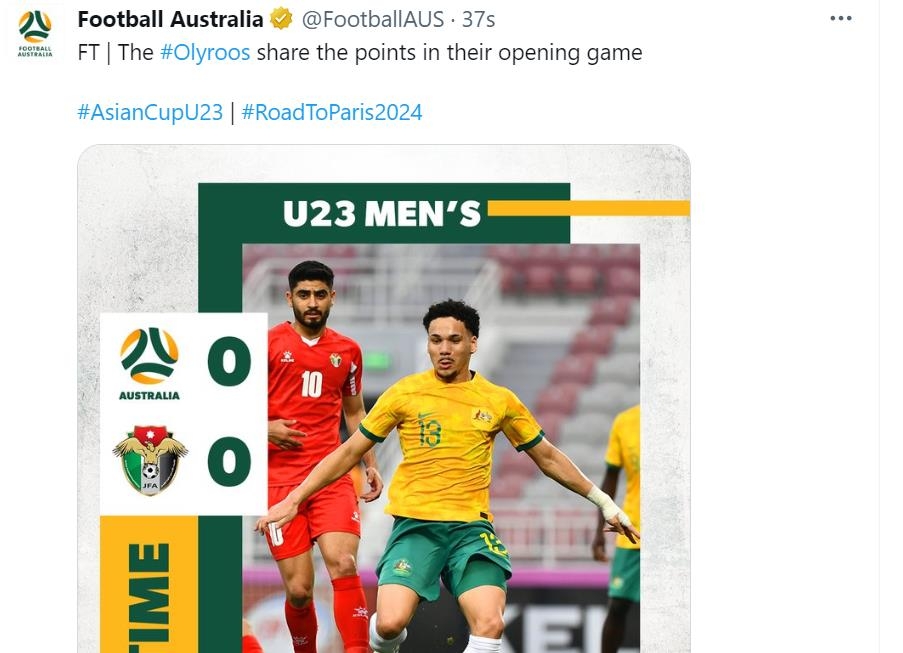 '올림픽 예선' U-23 아시안컵 개막전서 호주·요르단 0-0 비겨
