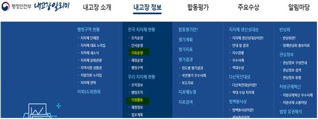 '내고장알리미' 통해 지방의회 업무추진비 등 투명 공개