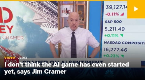 짐 크레이머 "AI 버블?...아직 게임 시작도 안 해"