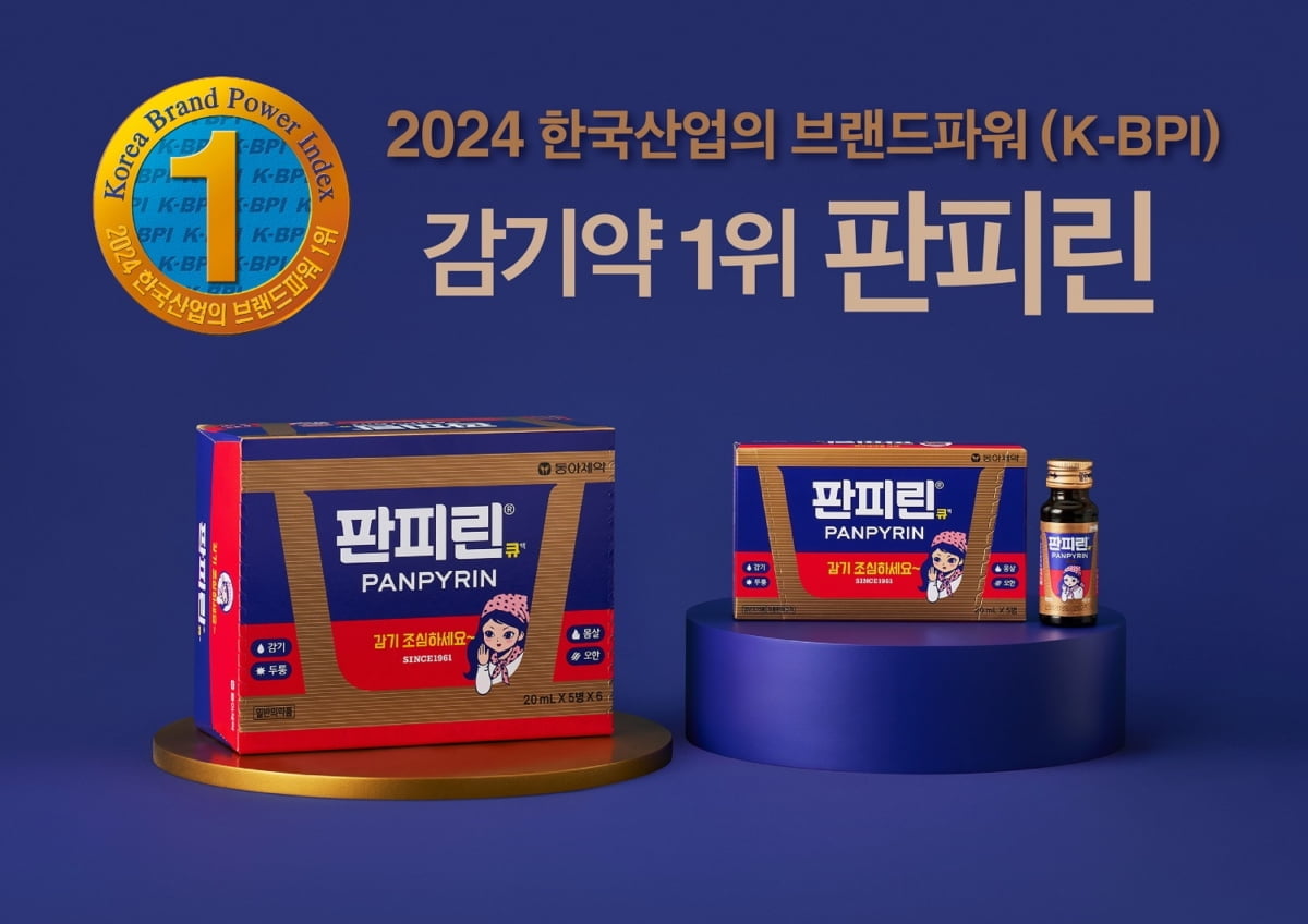 동아제약 '판피린', 한국 산업 브랜드파워 1위 선정