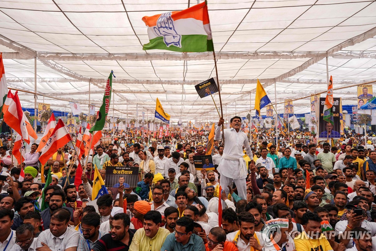 인도 야당, 고위인사 체포 항의 대규모 집회…"총선 전 野 탄압"(종합)
