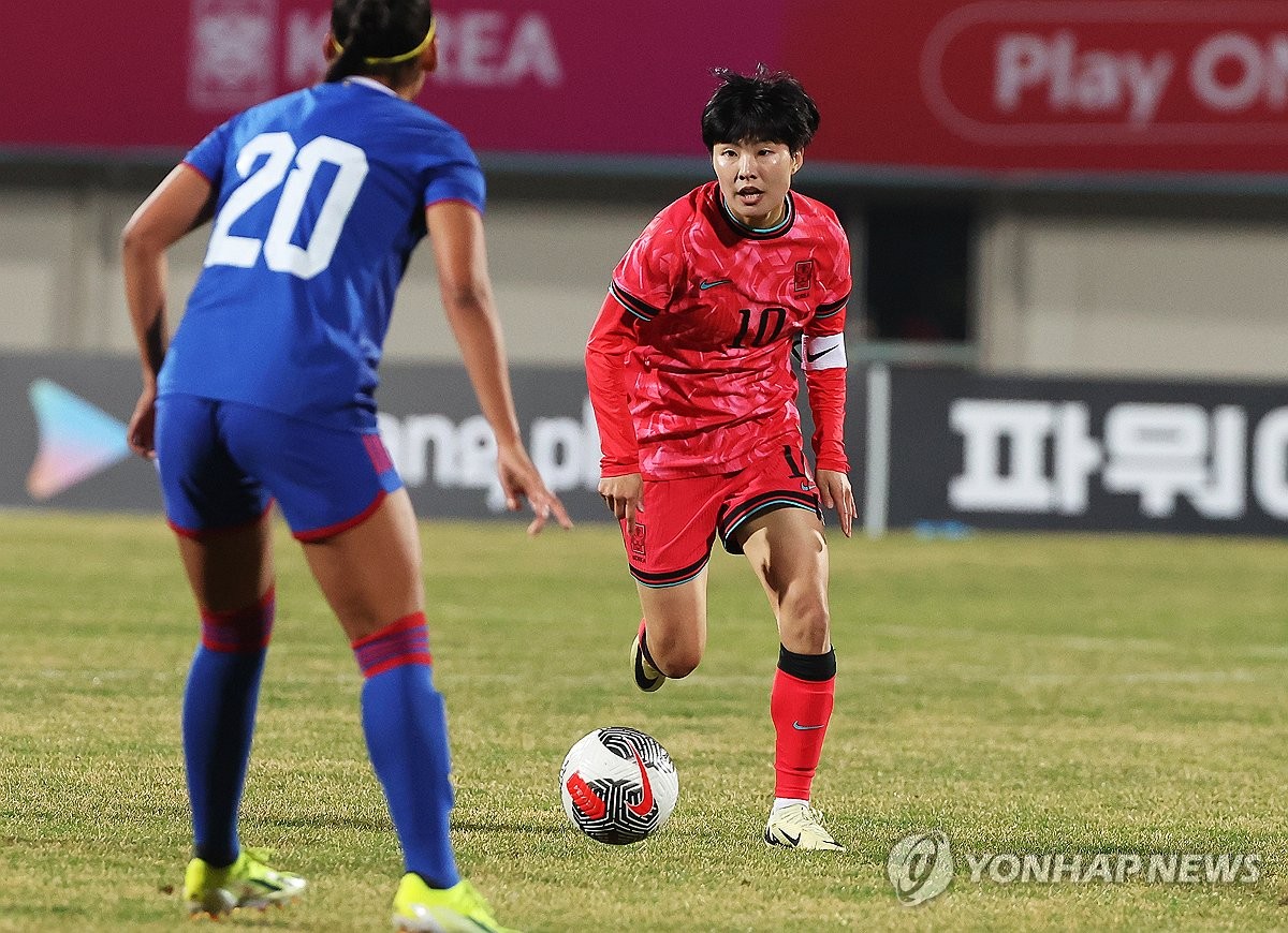 여자 축구대표팀, 올해 국내 첫 A매치서 필리핀에 3-0 완승(종합)