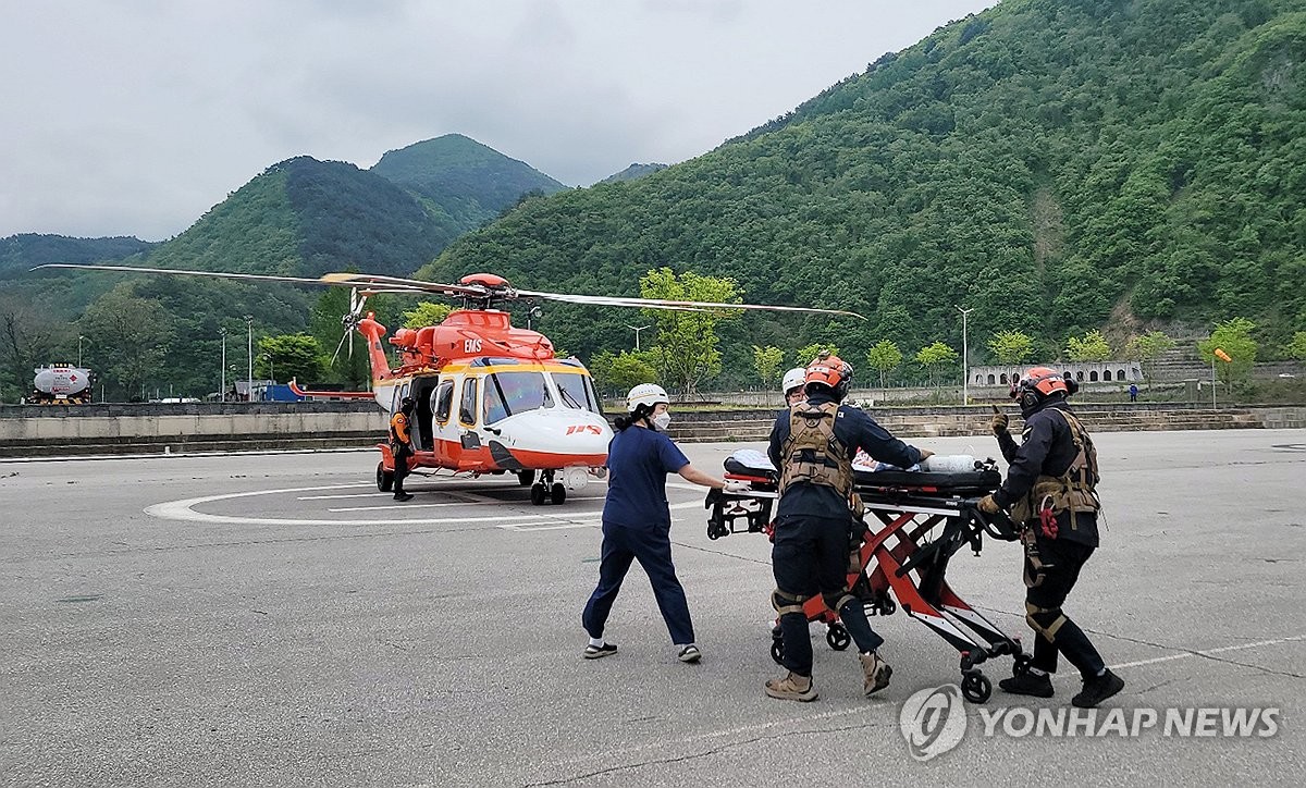 정선서 심장질환 4세 긴급상황…소방헬기로 300㎞ 날아온 의료진