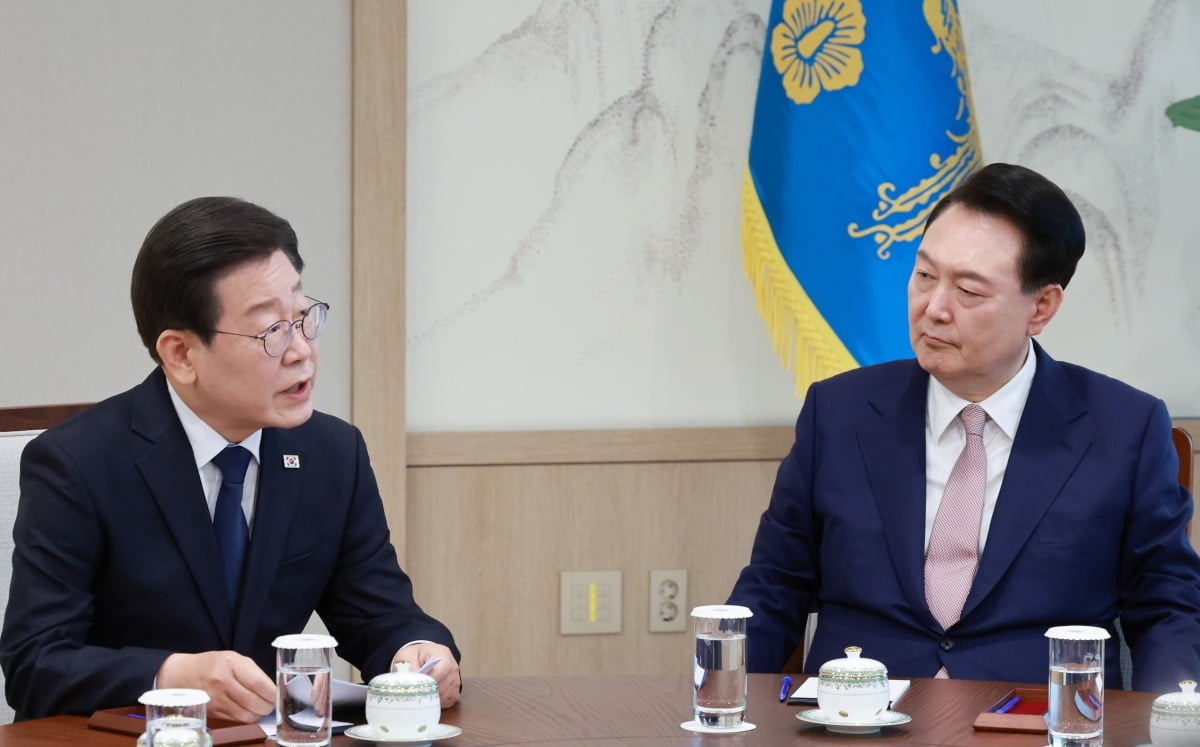 이재명 민주당 대표, 윤석열 대통령과 영수회담에서 발언 (사진=연합뉴스)