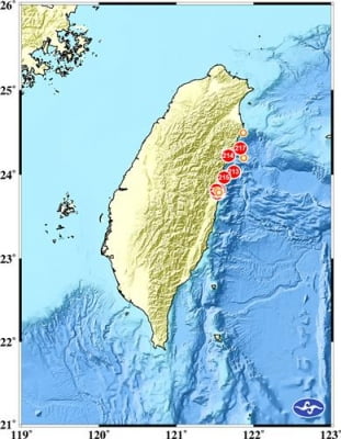 대만 화롄현 인근서 이틀째 지진…9분간 '규모 4' 이상 5회 발생(종합)