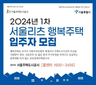 SH, 서울리츠 행복주택 304세대 공급…주변 시세 60∼80%