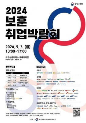국가유공자·제대군인 취업박람회 5월 3일 개최…50여 기업 참여